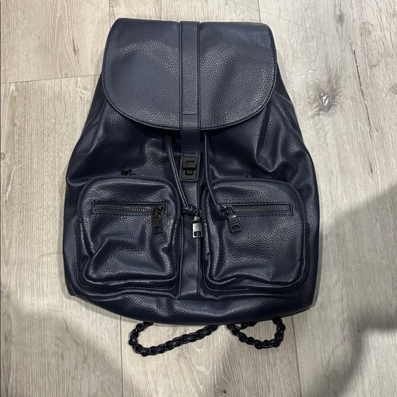 Steve Madden Navy Blue Backpack Purse 
Pebbled Look With Adjustable Chain Straps main image 6